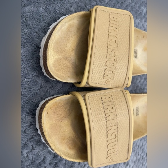 Birkenstock Tema (W 8-8 1/2 EU 39) Mustard Slide Sandals - Picture 4 of 4